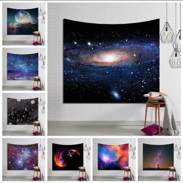 Wall Tapestry with Galaxy Pendant