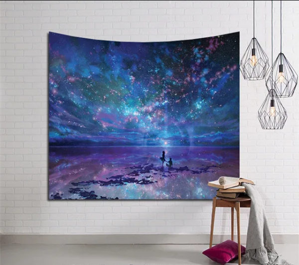 Wall Tapestry with Galaxy Pendant