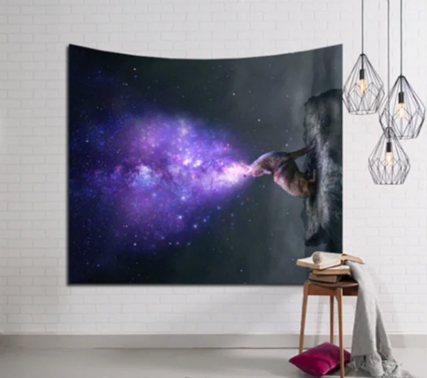 Wall Tapestry with Galaxy Pendant