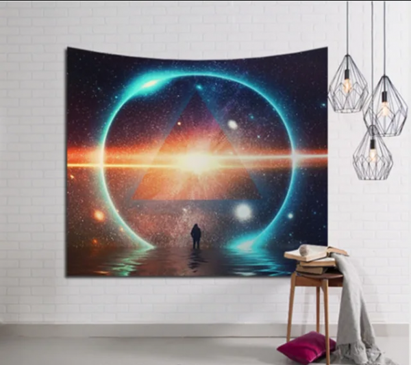 Wall Tapestry with Galaxy Pendant