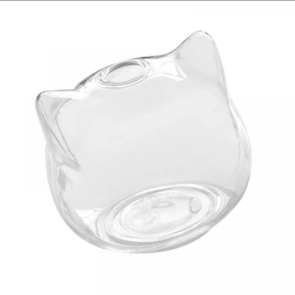 Glass vase in the shape of a cat, diameter 7 cm, height 6 cm